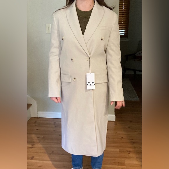 NWT Zara Double Breasted Dress Coat - Picture 7 of 9